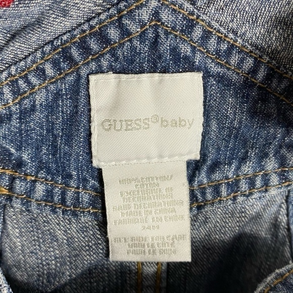 Guess Jeans Denim Overalls 24 months Plaid Accent Kids Toddler Baby - Picture 4 of 6